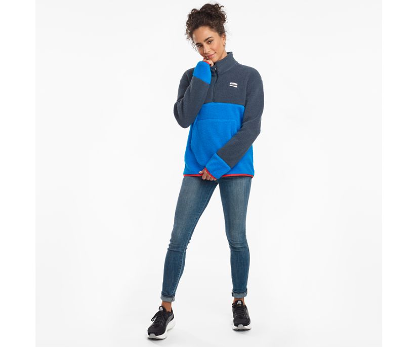 Saucony Fireside Fleece Anorak Women's Jackets Blue | Canada 336BEXC